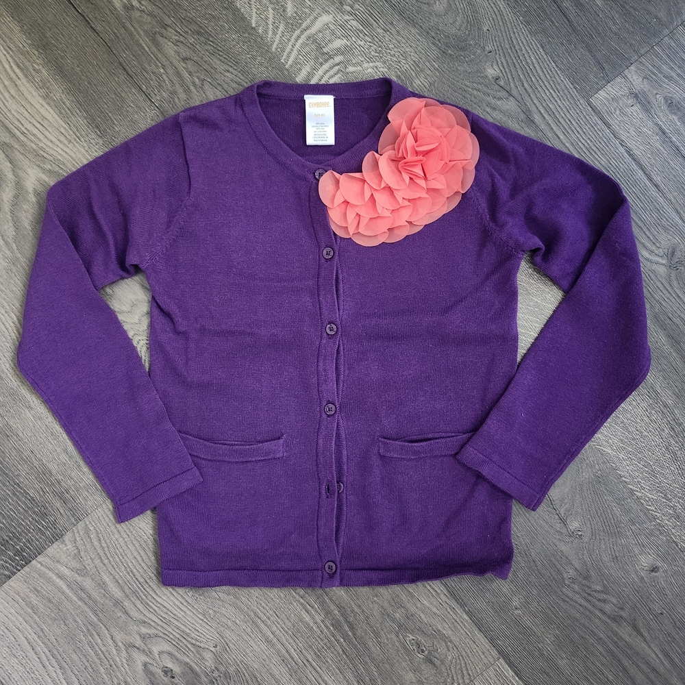 Gymboree Purple Cardigan with Pink Flower